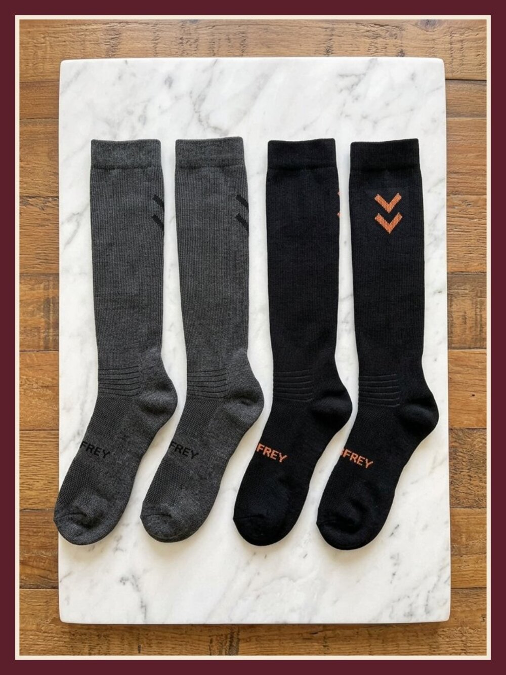 Women's Alpaca Wool Compression Knee High Socks 2 Pack Hiking